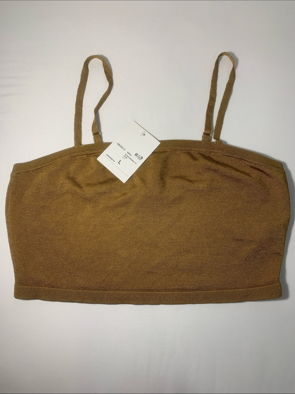 Forever 21 Bronze Cropped Tank Top